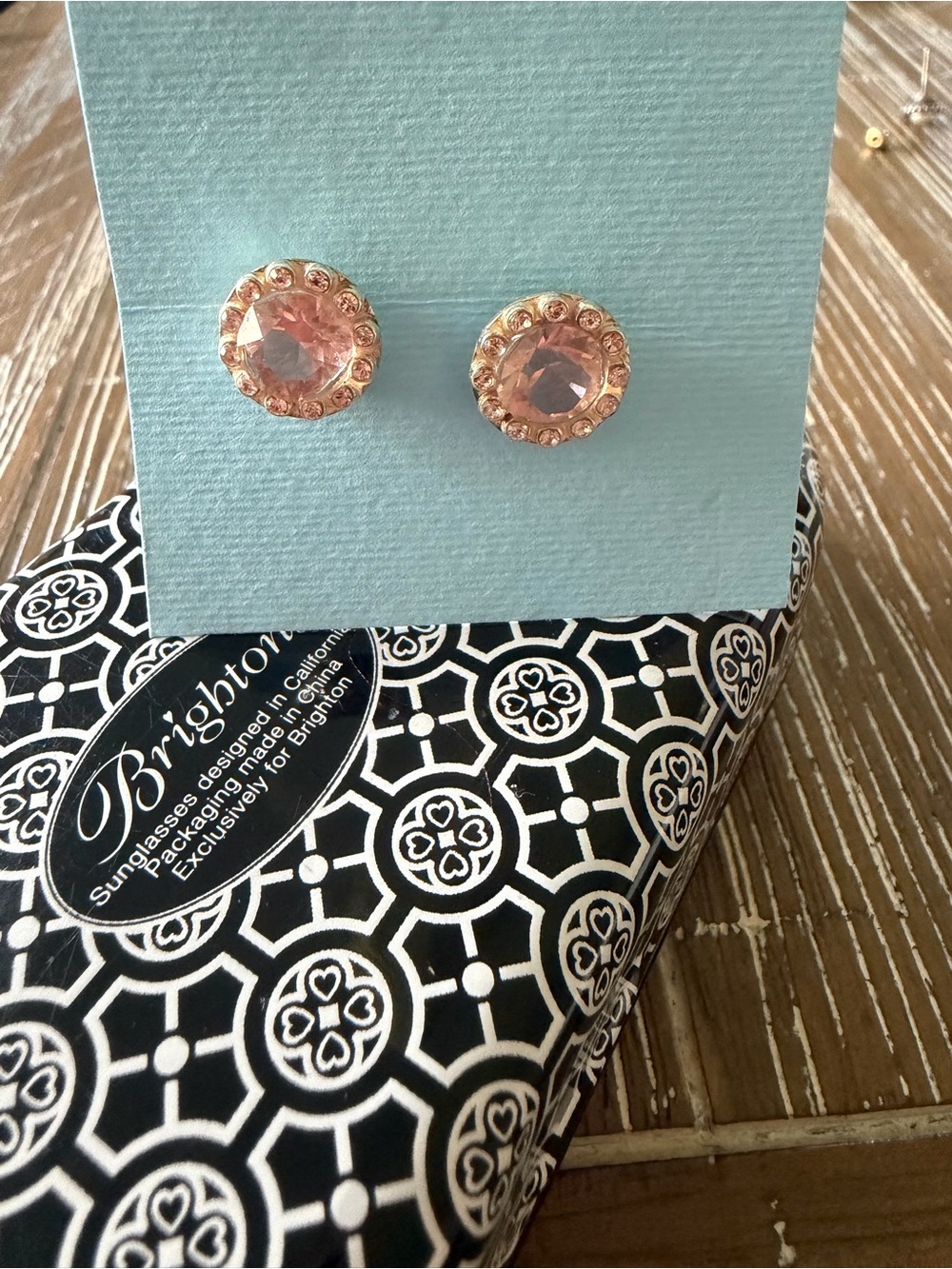 Brighton Pale Pink Halo Crystal Stud Earrings